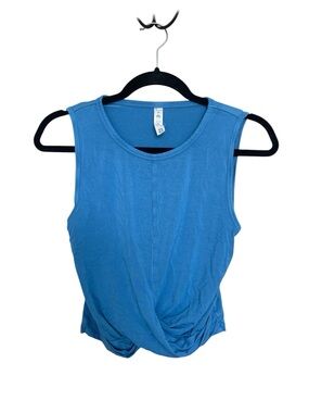 ALO Yoga Blue Twist Front Sleeveless Tank